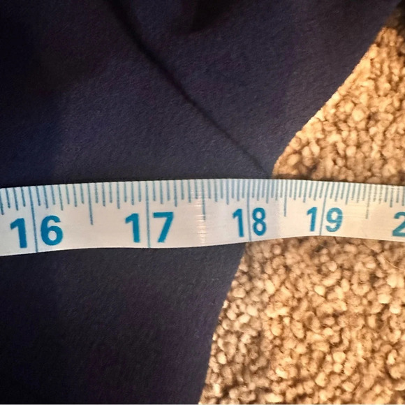 ADRIANNA PAPELL V-Neck Side Ruched Faux Wrap Navy Dress Size 4 Retail $160 - Picture 15 of 15